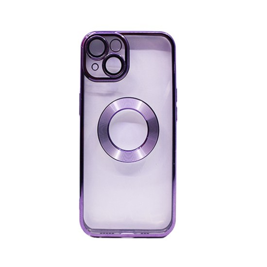 Capa de Silicone Rígida com Protetor de Câmera para Apple iPhone 14 Pro Max Roxo